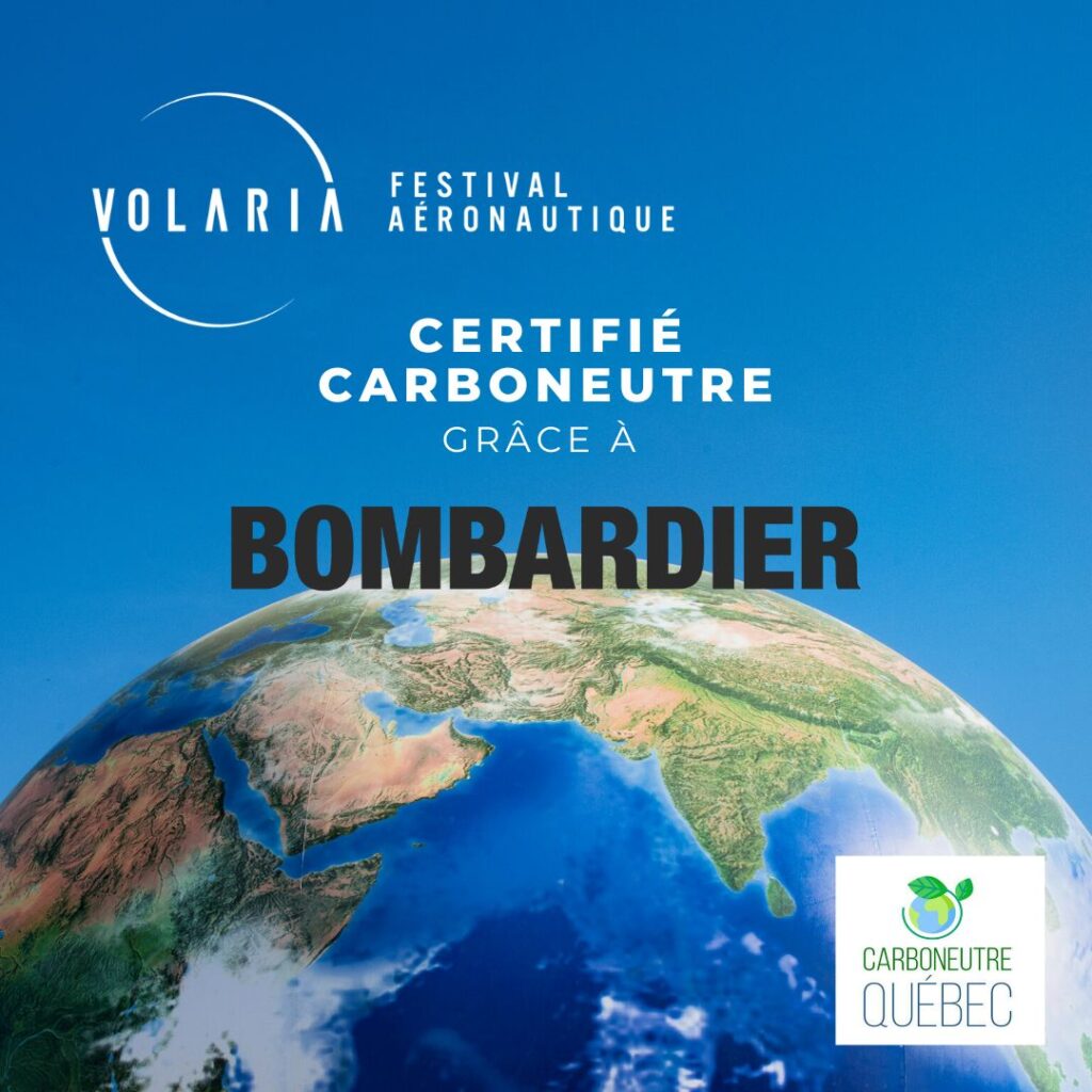 Volaria, certifié carboneutre grâce à Bombardier